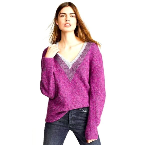 Rag & bone Jonie V-neck striped sweater - Picture 1 of 7